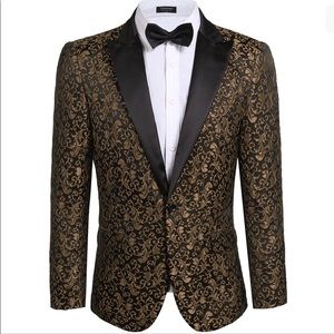 COOFANDY Men Floral Blazer Suit Jacket Dinner Party Prom Wedding Stylish Tuxedo